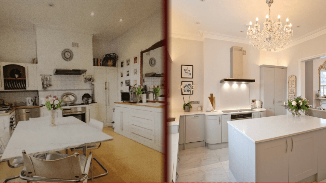 Lux Penthouse Kitchen before and after