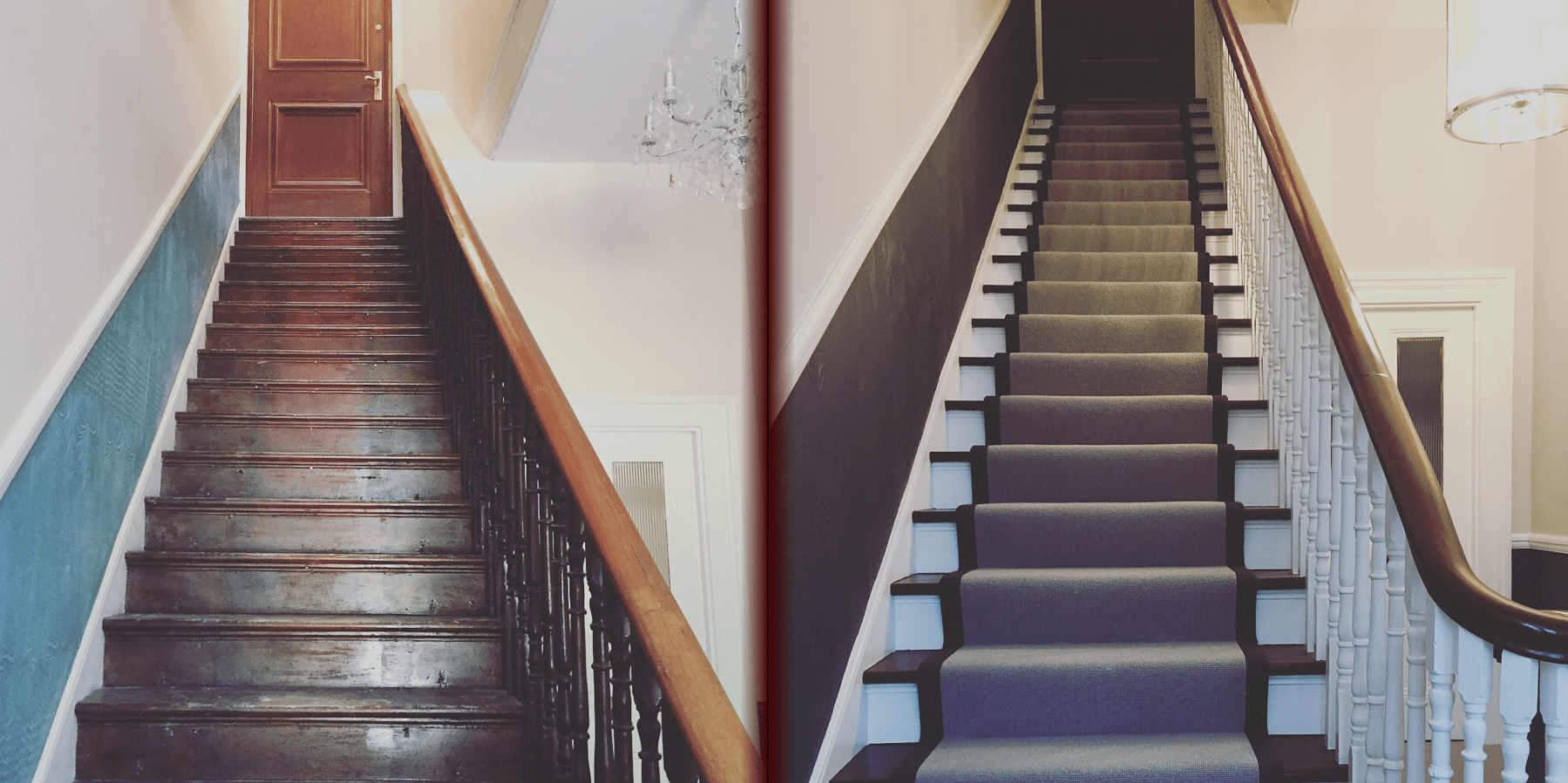 Lux Penthouse Stairway before and after